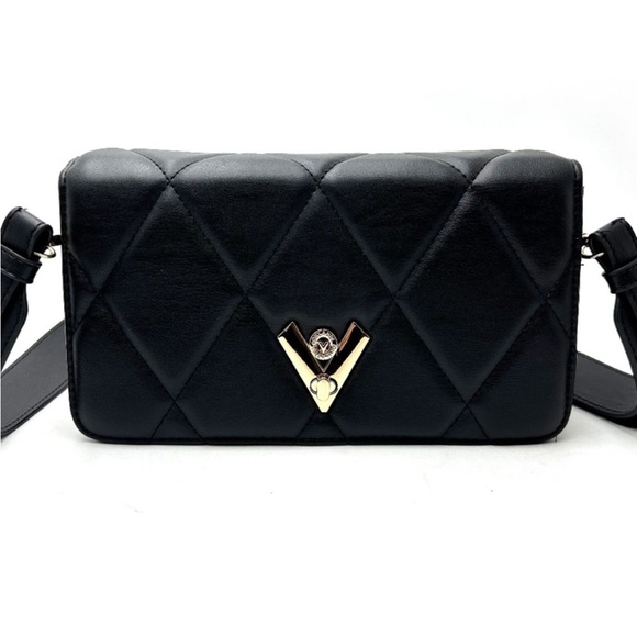 Valentino Orlandi Handbags - 2pcs Valentino Orlandi Black Quilted Crossbody Bag + Matching Wallet Set